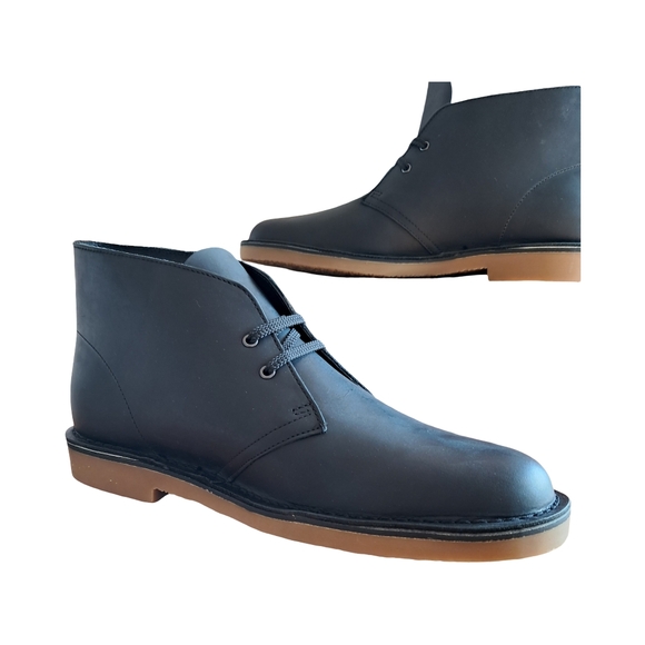 Clarks Bushacre 3 Chukka Men\'s Size 11 M Black Leather Boots